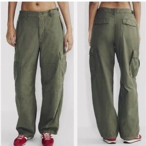 TNA Olive Green Cargo Trousers